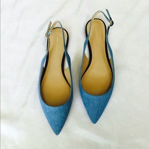 Ann Taylor Chambray Light Blue Denim Flat
