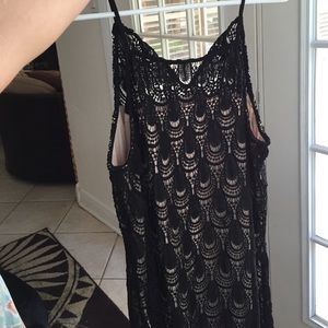 Black and nude lace dress
