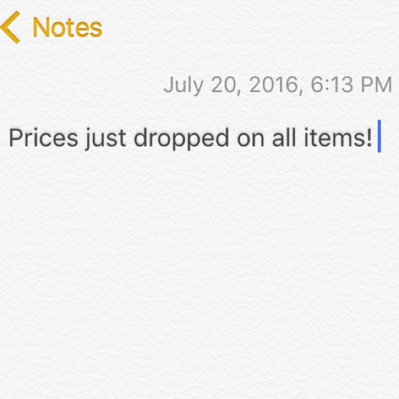 All prices dropped