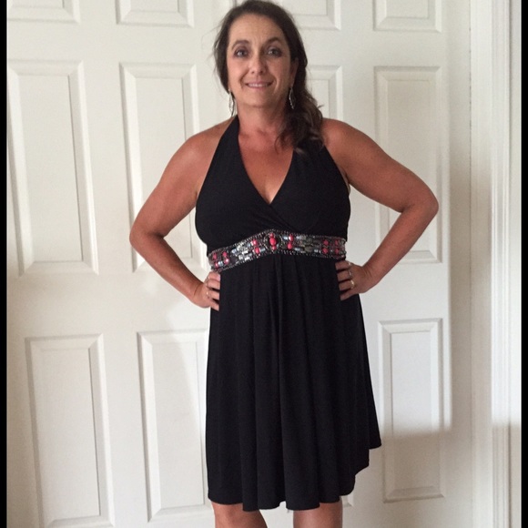 White House Black Market halter-style LBD - Picture 1 of 4