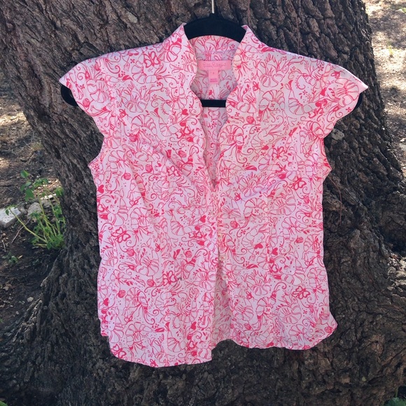 Lily Pulitzer pink shrimp size 2 top