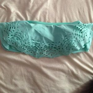 Sea foam strapless bathing suit top