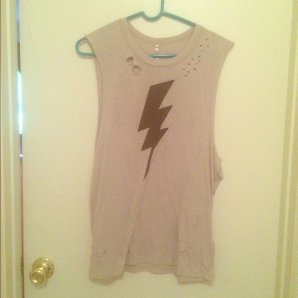 Lighting bolt tab tank top