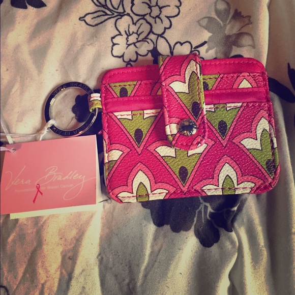Vera Bradley snap card case with key ring