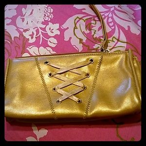 NWOT Liz Claiborne Seduction Gold Corset Wristlet