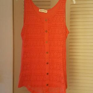 Coral lace tanktop