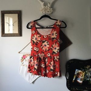 ⭐️Anthropologie Floral Peplum Top⭐️