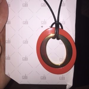 Cabi Orange and gold long necklace