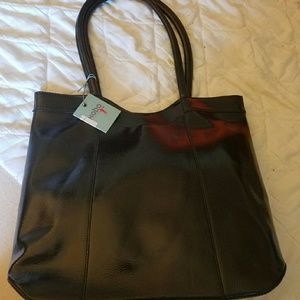 👜NIB Large Black Leather Authentic HOBO Handbag👜