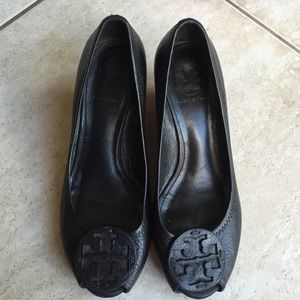 Tory Burch black wedges