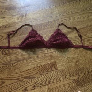 maroon lace bralette