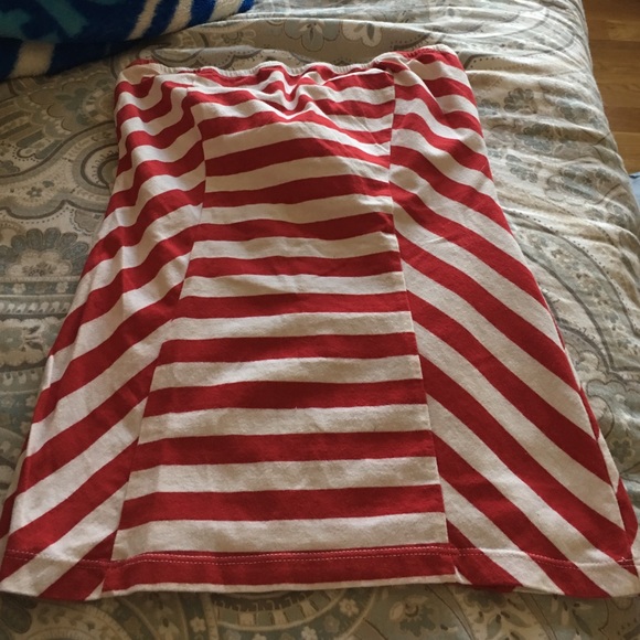 Red and white top