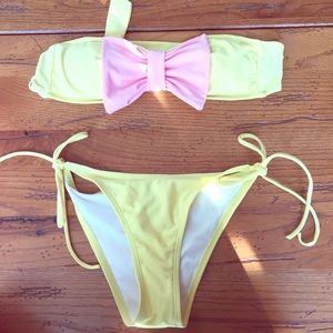 Yellow & Pink Bow Bikini