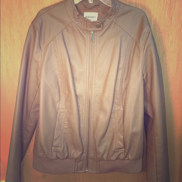 Old Navy size L brown leather jacket