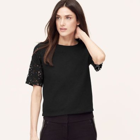 Loft Top W/ Lace Sleeves