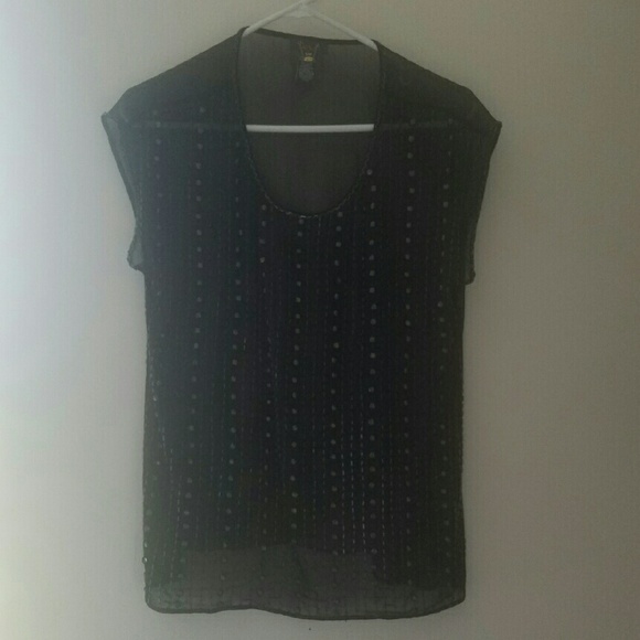 Chiffon shear beaded top