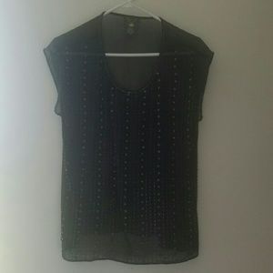 Chiffon shear beaded top