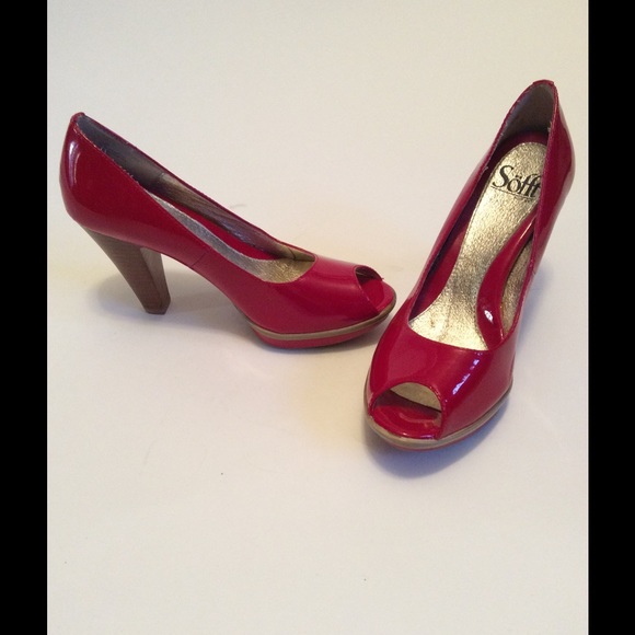 Patent leather pumps.