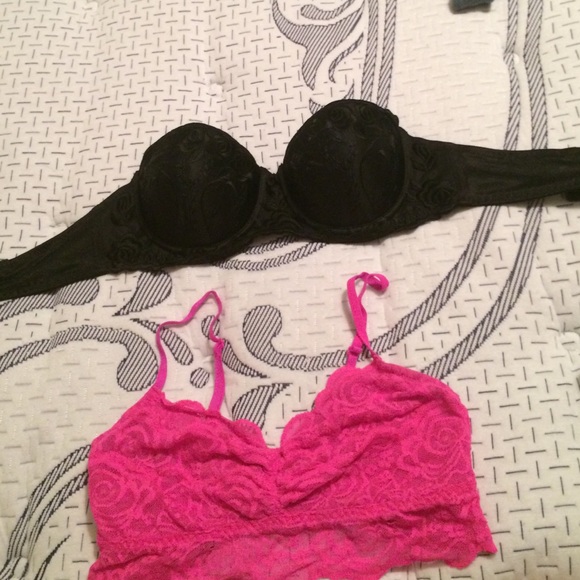 Bralette VS and black strapless bra!
