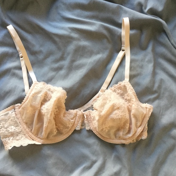 Peach Floral Underwire Unlined Bra