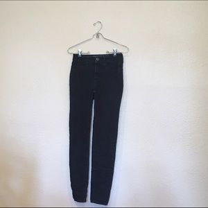 High waisted dark wash skinny jeans