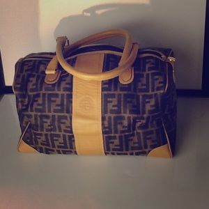 AUTH Vintage FENDI Zucca bowler handbag