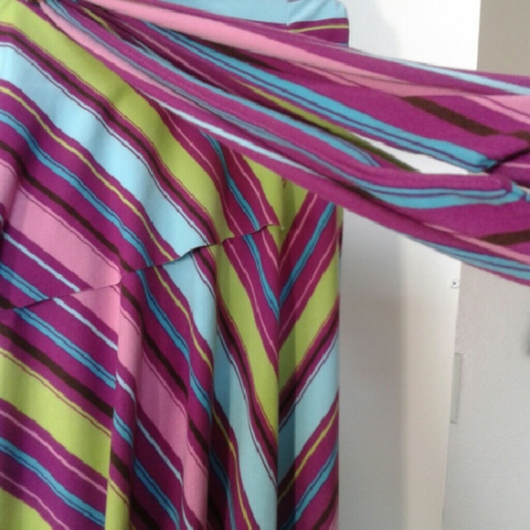 Multicolor striped skirt with tie belt - Picture 3 of 4