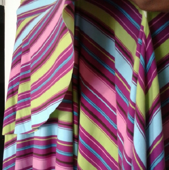 Multicolor striped skirt with tie belt - Picture 4 of 4