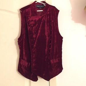 Ralph Lauren Red Velvet Vest
