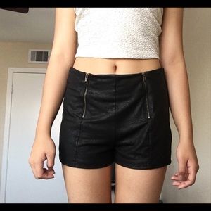 Black Bronze zipper shorts
