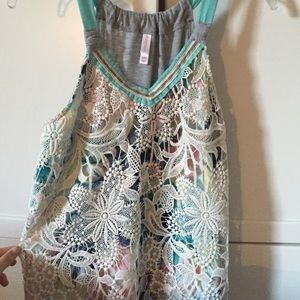 Xhilaration Lace&Floral Tank