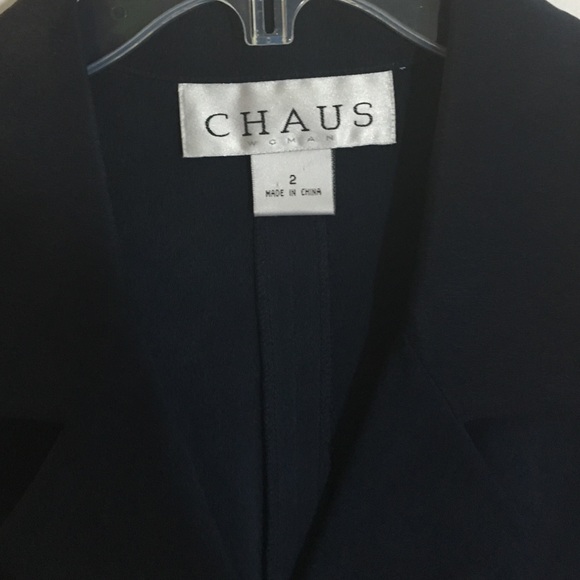 💯% silk navy Chaus Woman blouse - Picture 2 of 3