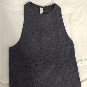 Gray fitted LuLu Lemon workout tank