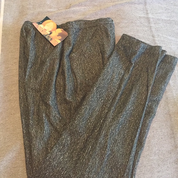 Gray Tweed Texture Wool Pants-Small