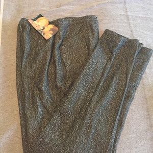 Gray Tweed Texture Wool Pants-Small