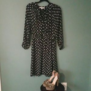 Black dress with mint  print by Loft