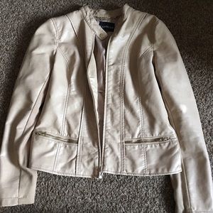 Light tan faux leather jacket