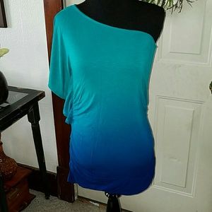 Ombre one shoulder top