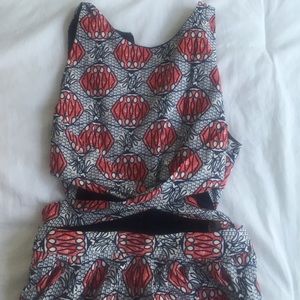 Zara printed dress with cutout