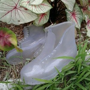 Clear jelly rain boots