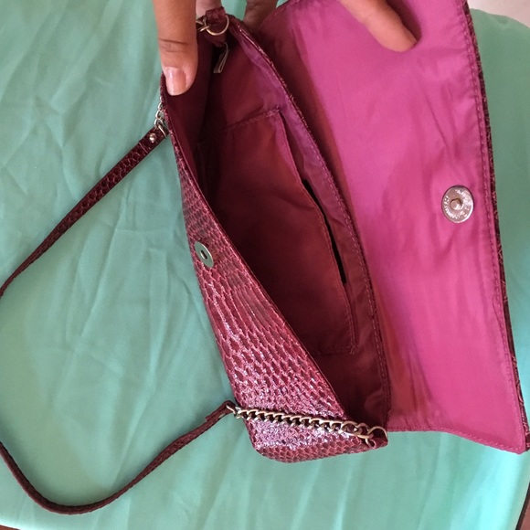 Raspberry Red Clutch With Strap - image 2