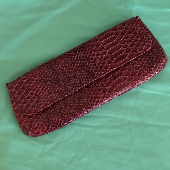Raspberry Red Clutch With Strap - image 3