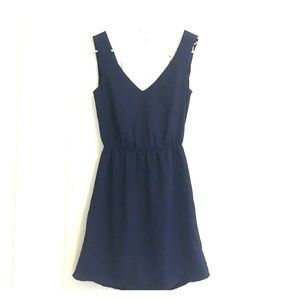 Navy blue drop back dress