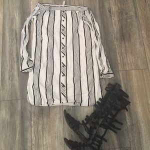 Xhilaration off shoulder striped dress.