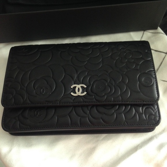 Chanel Wallet on Chain Camellia Embossed Lambskin