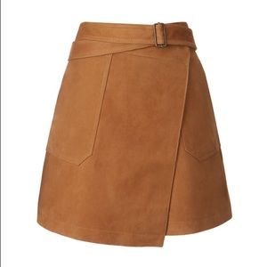 Olivia Palermo x Chelsea 28 Suede Wrap Mini Skirt