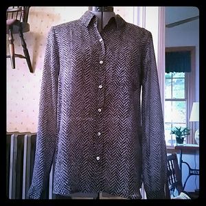 Chevron gray and black blouse