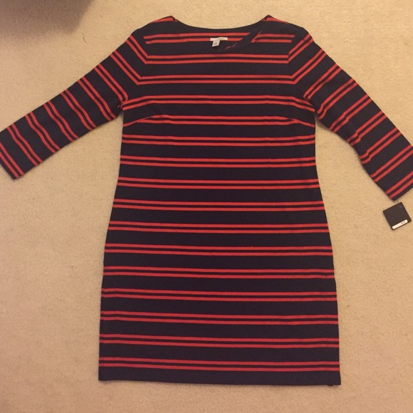Reduced NWT Halogen red/navy striped dress size M!