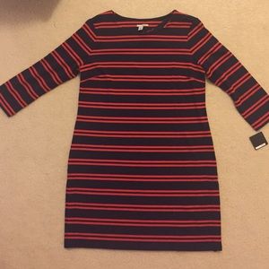 Reduced NWT Halogen red/navy striped dress size M!