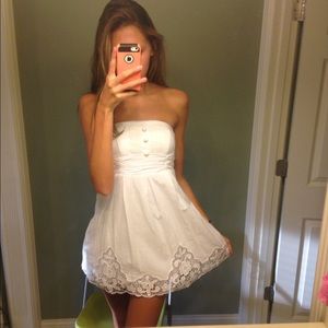 City Triangles White Strapless Dress